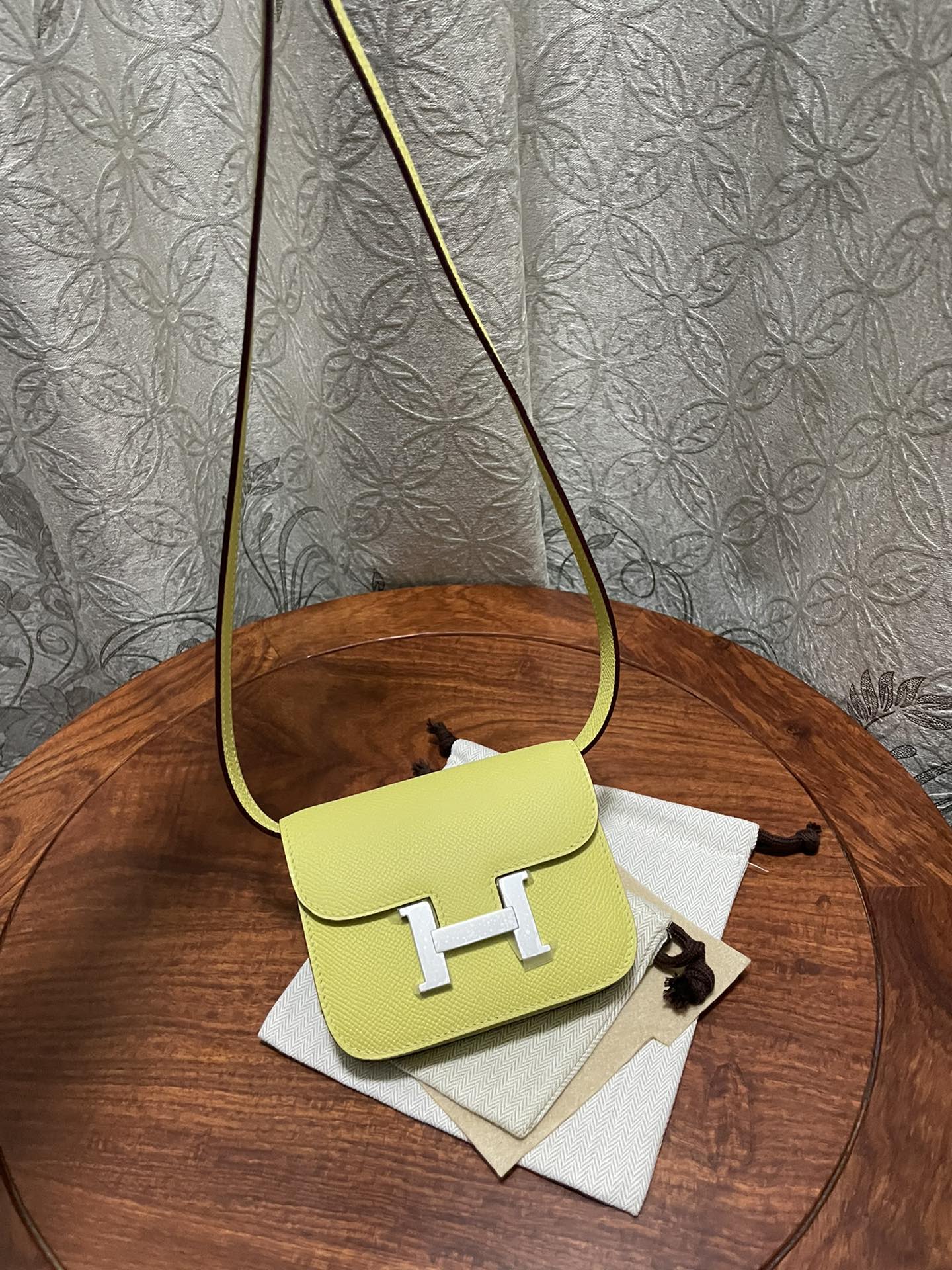 에르메스 콘스탄스백 미니 옐로우 은장